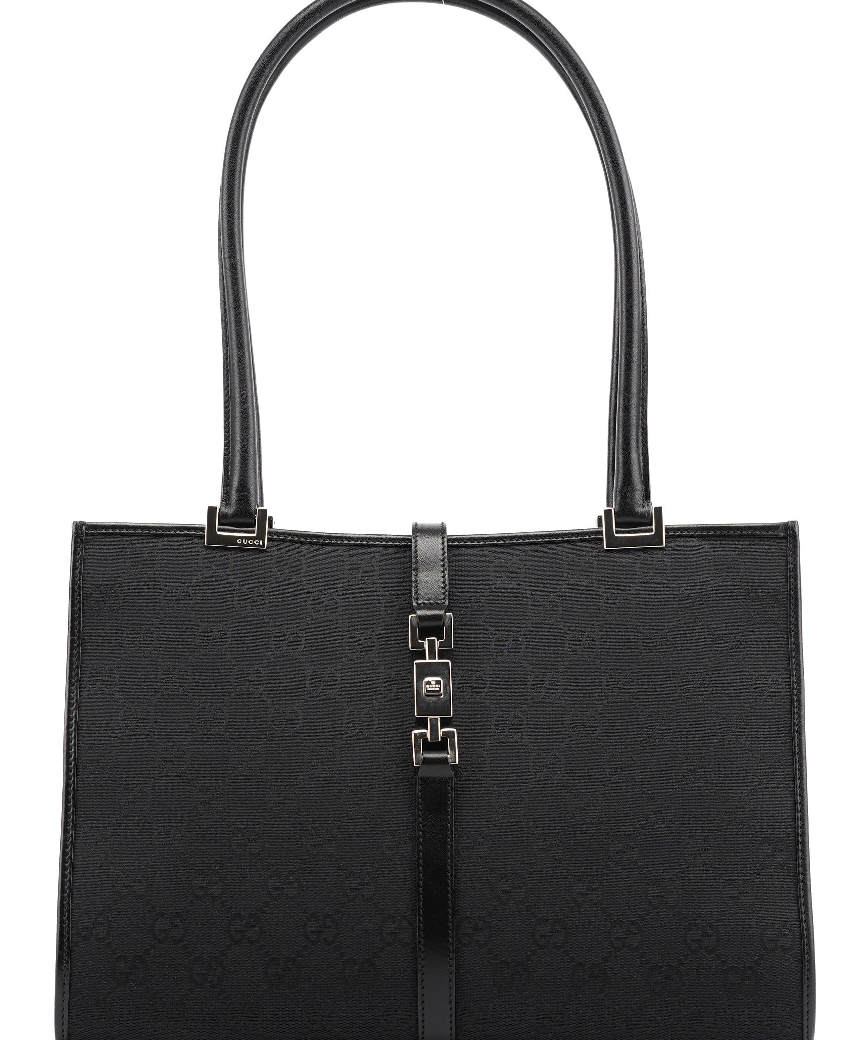 Gucci 002 1073 Black GG Jackie Tote Bag