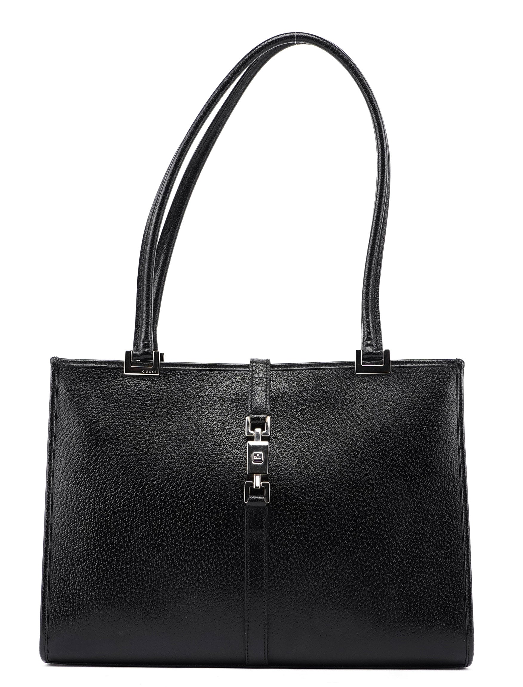 Gucci 002 1073 Black Leather Jackie Tote