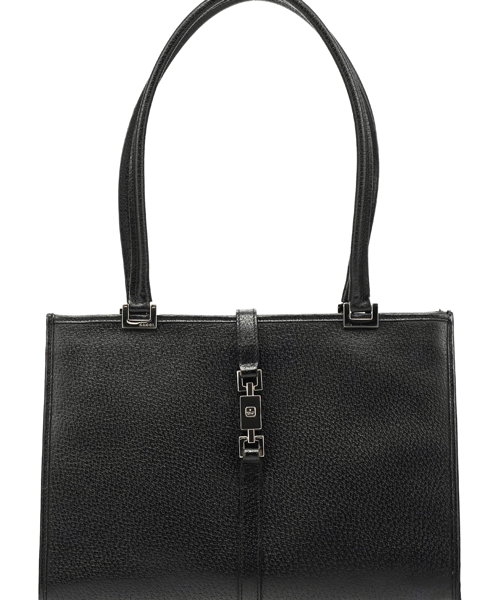 Gucci 002 1073 Black Leather Jackie Tote Bag