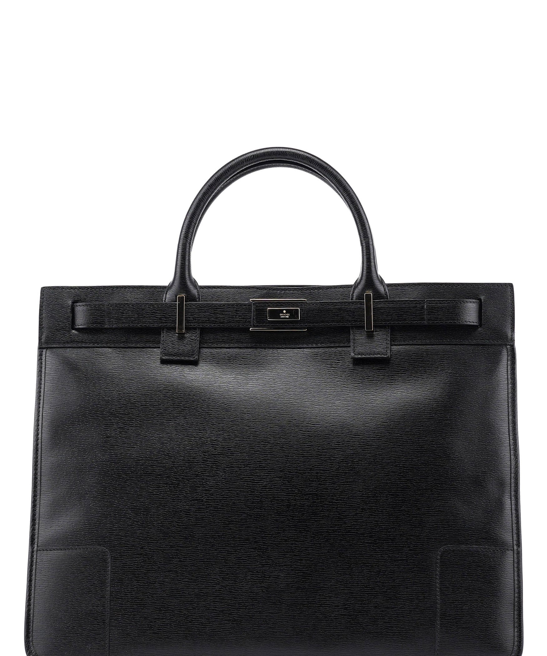Gucci 002 1090 Black Leather Tote Bag