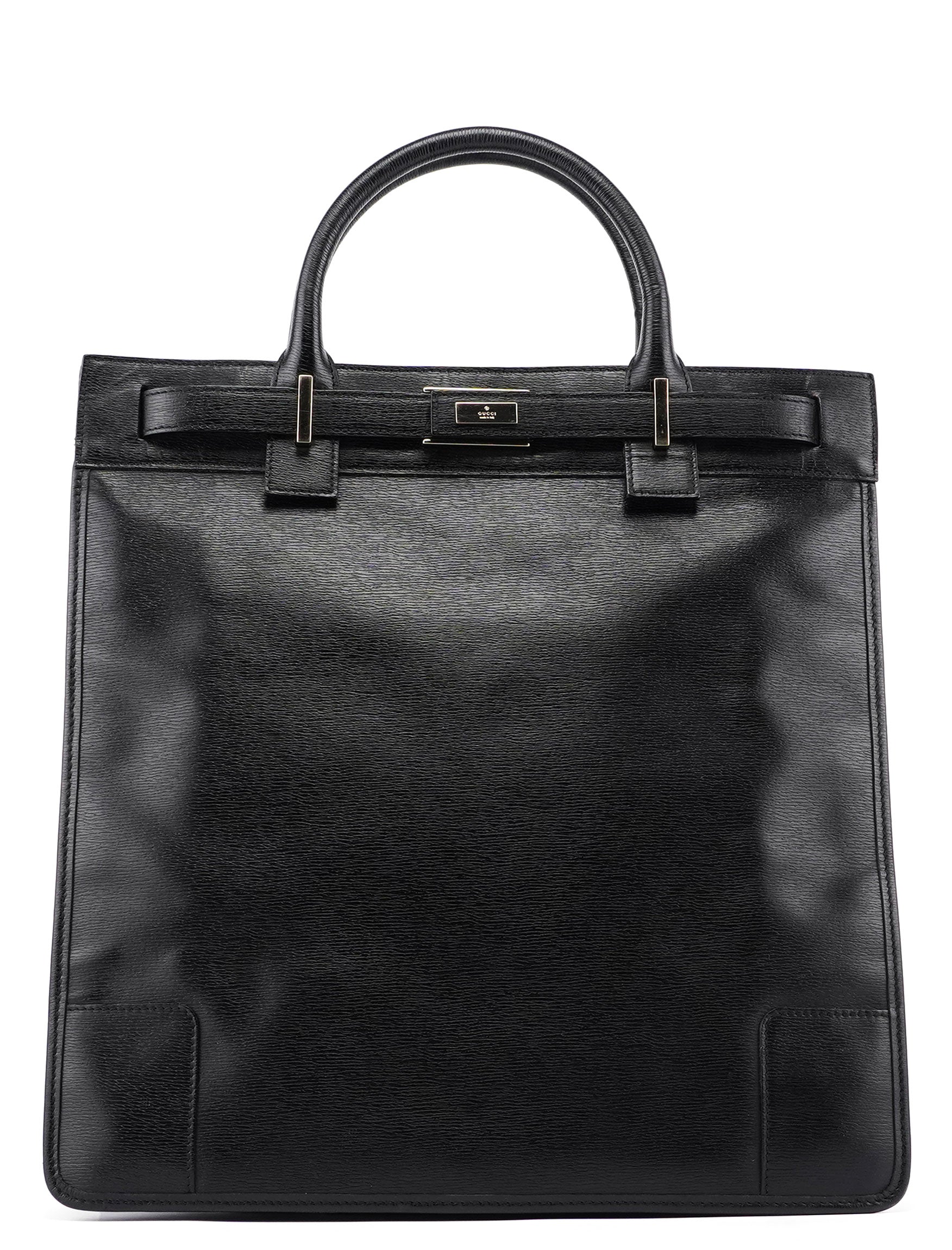 Gucci 002 1091 Black Leather Tote Bag