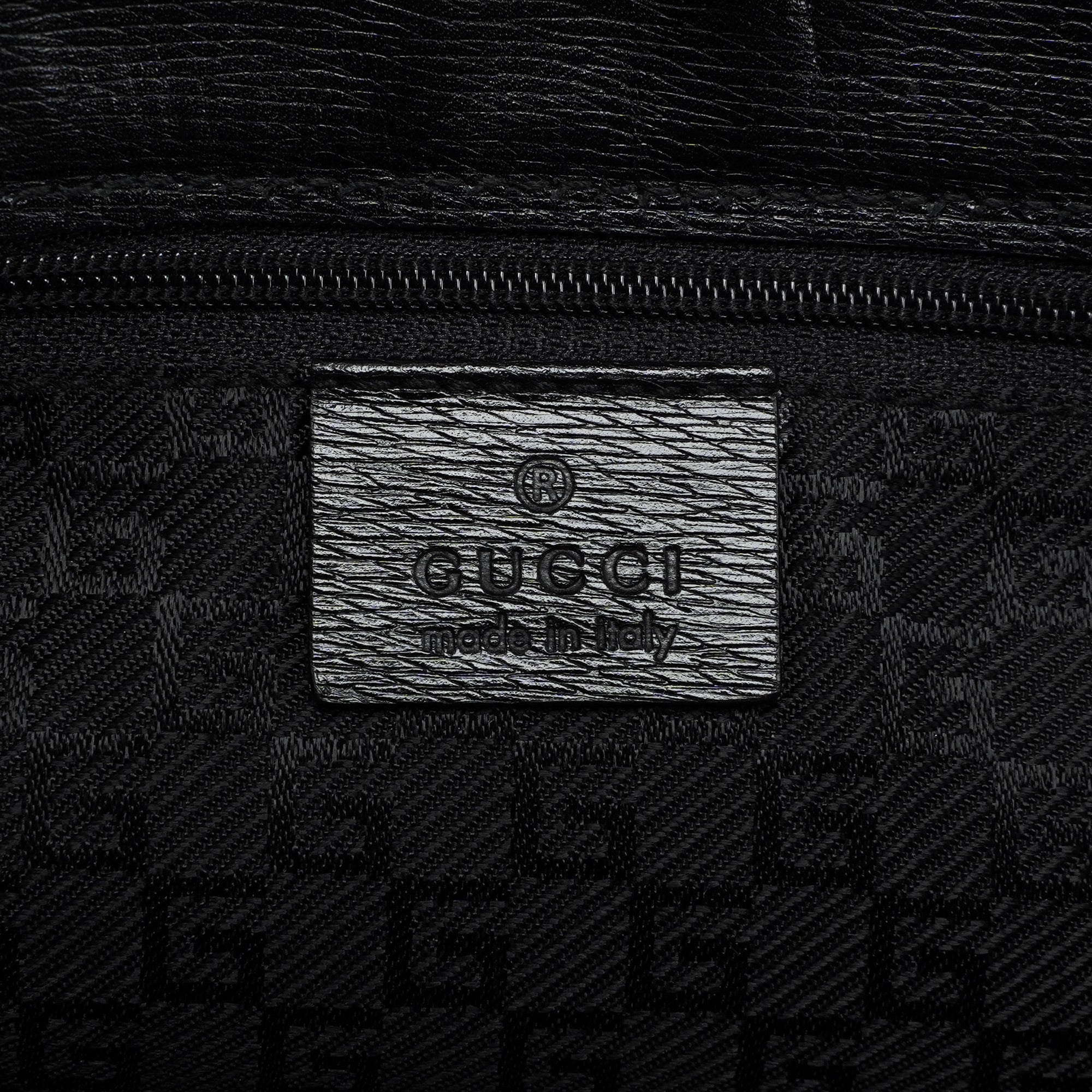 Gucci 002 1091 Black Leather Tote Bag