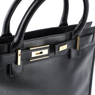 Gucci 002 1091 Black Leather Tote Bag