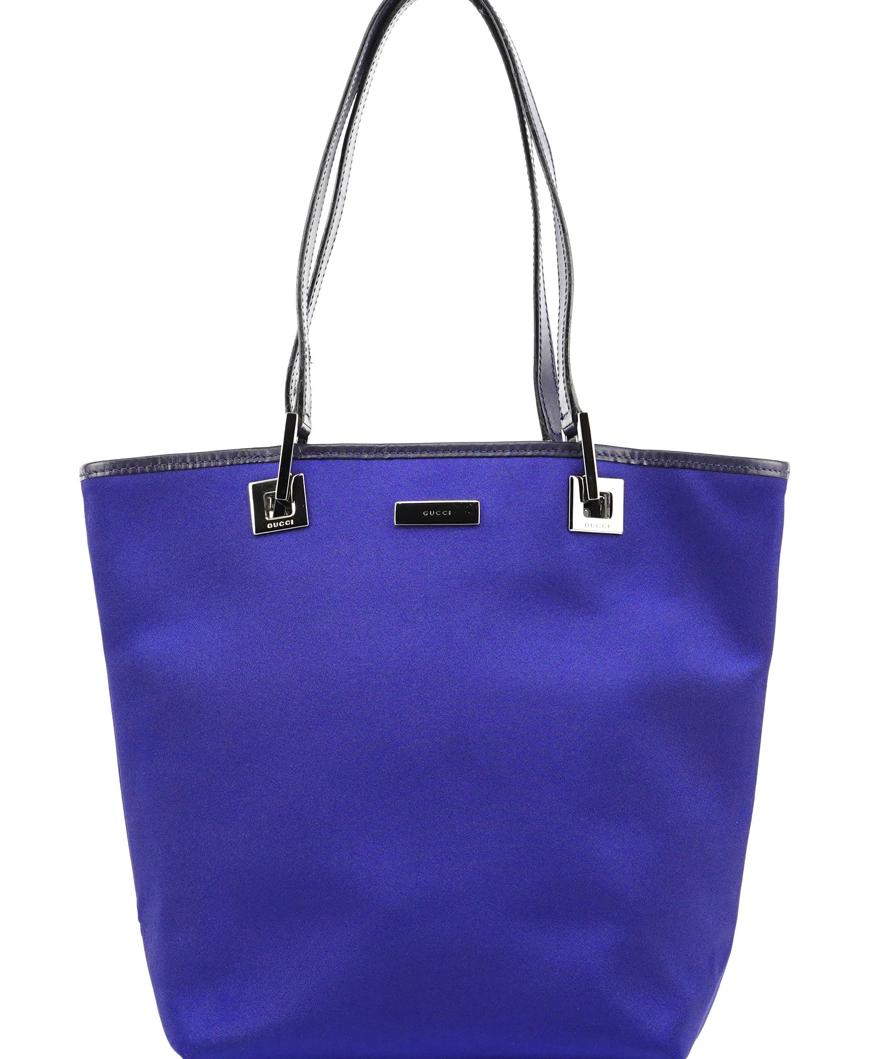 Gucci 002 1099 Royal Blue Satin Tote Bag
