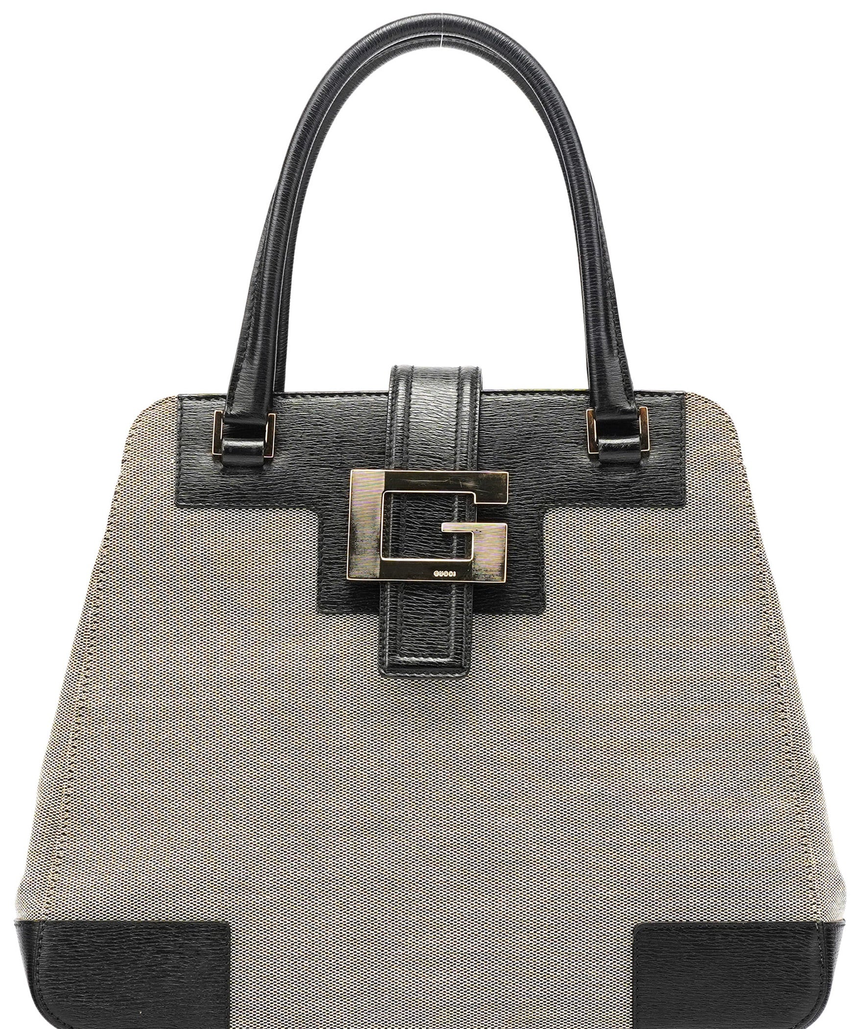 Gucci 002 1103 Beige Canvas Square G Tote Bag