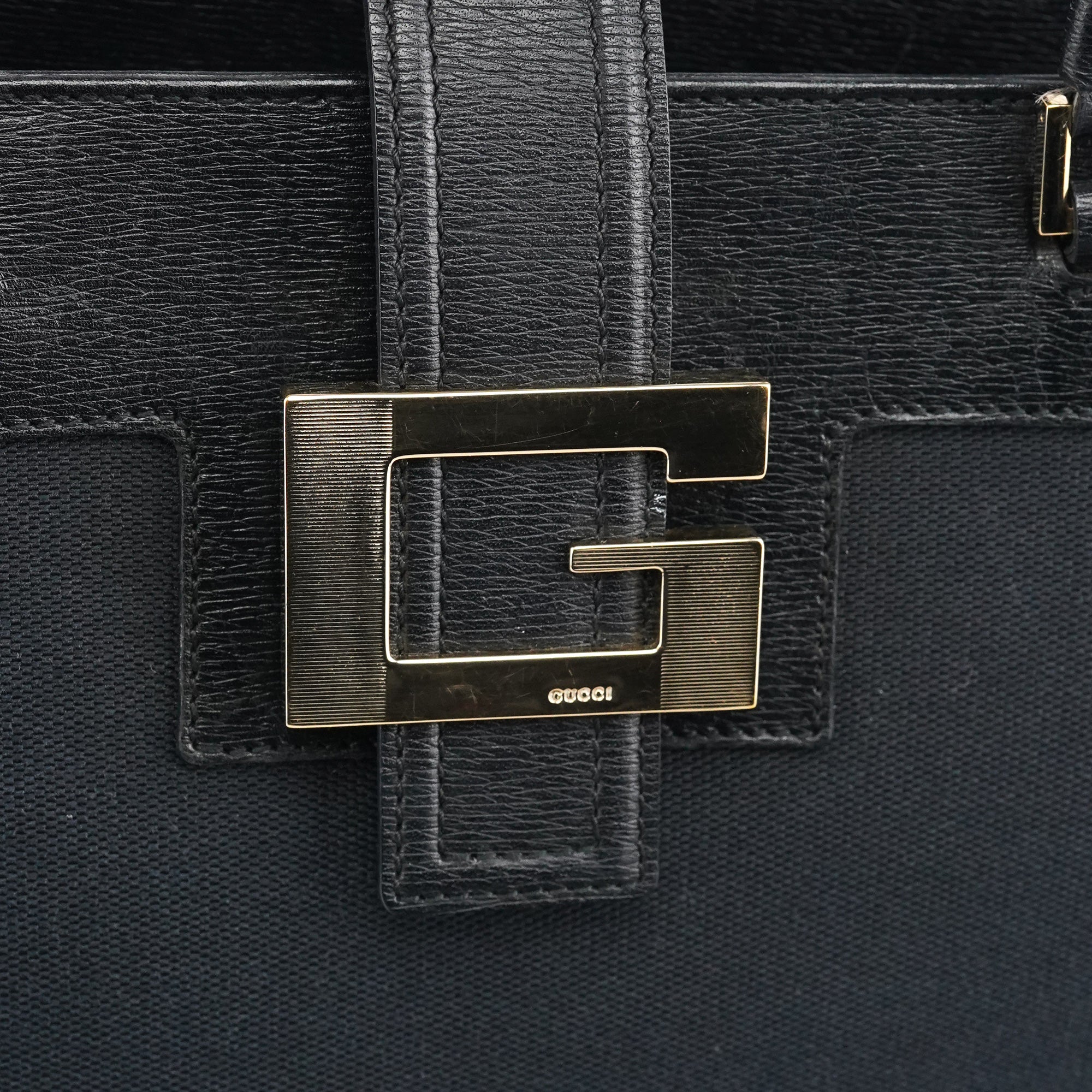Gucci 002 1109 Navy Canvas Square G Tote Bag