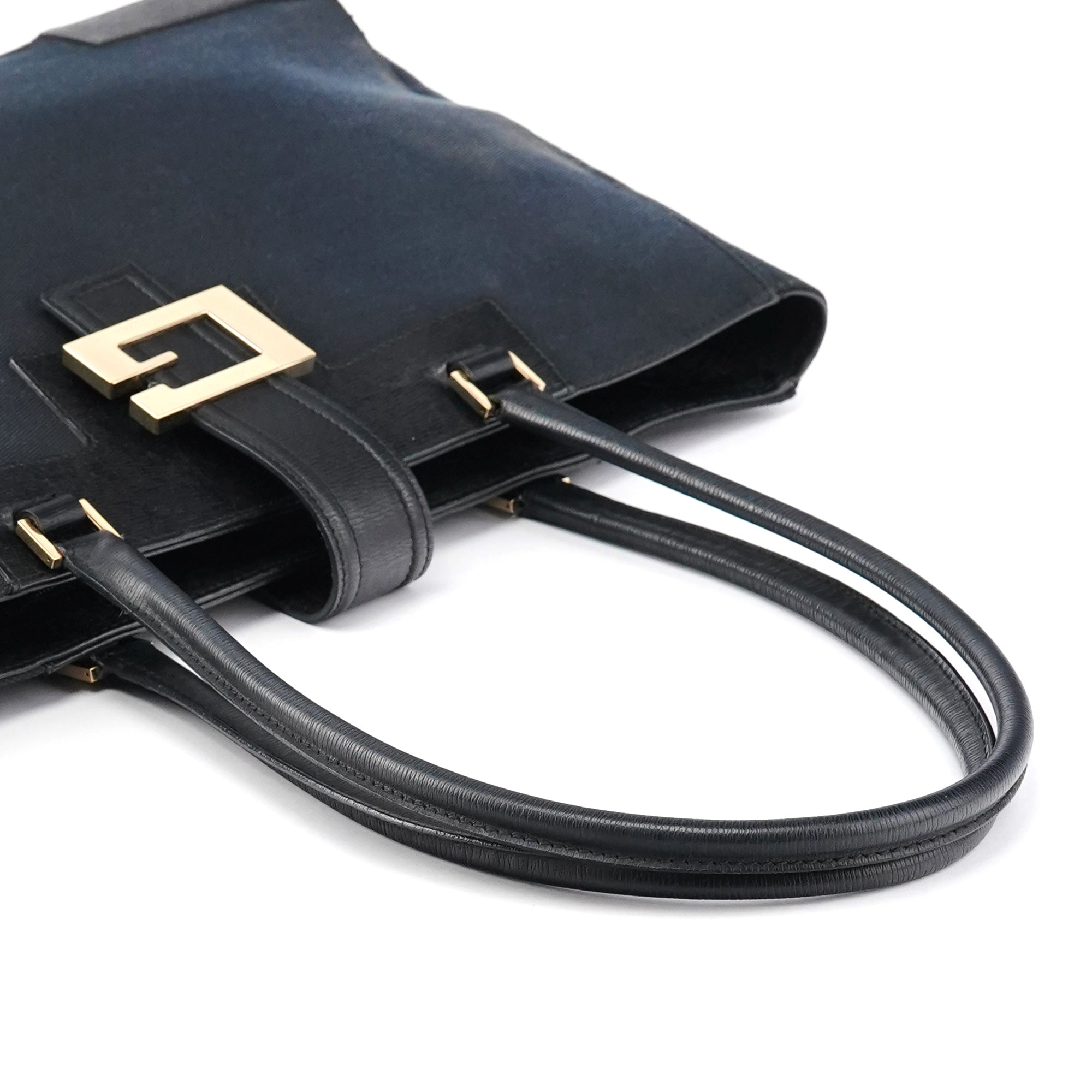 Gucci 002 1109 Navy Canvas Square G Tote Bag