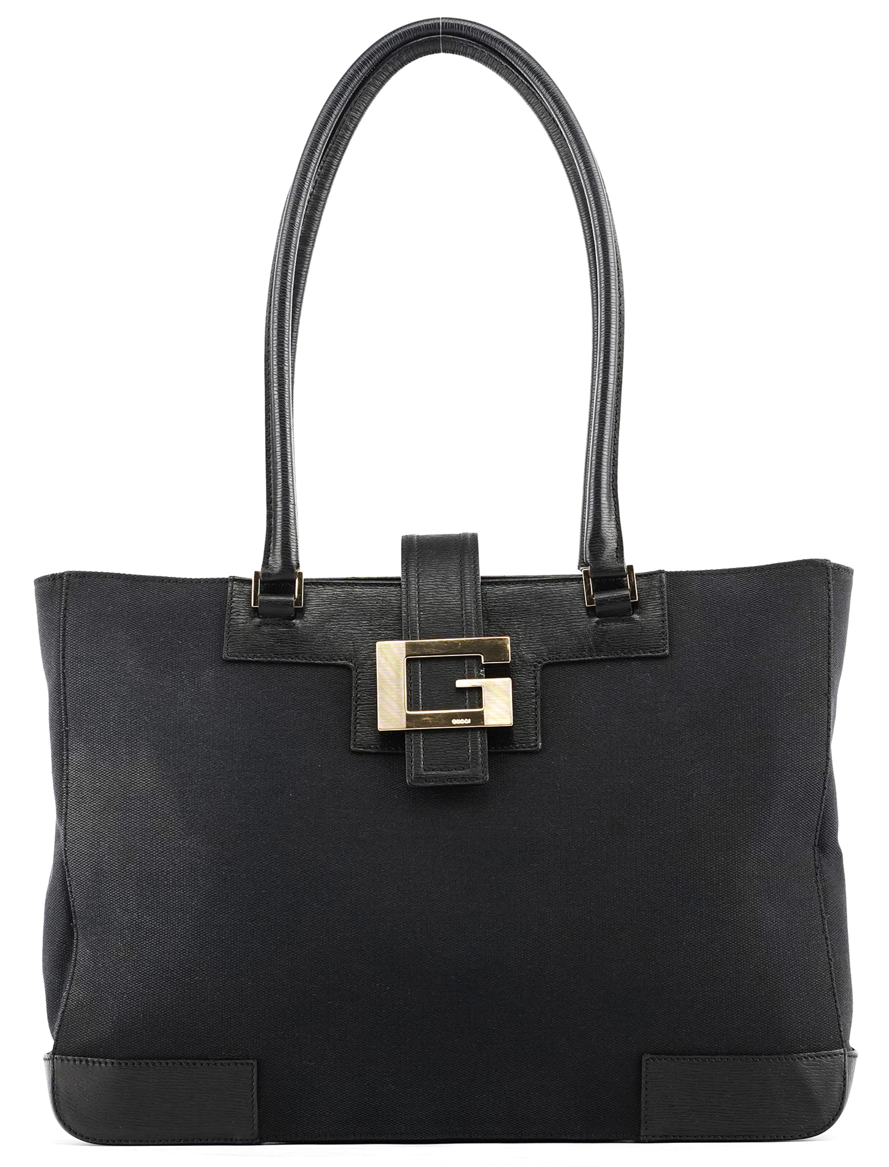 Gucci 002 1109 Navy Canvas Square G Tote Bag