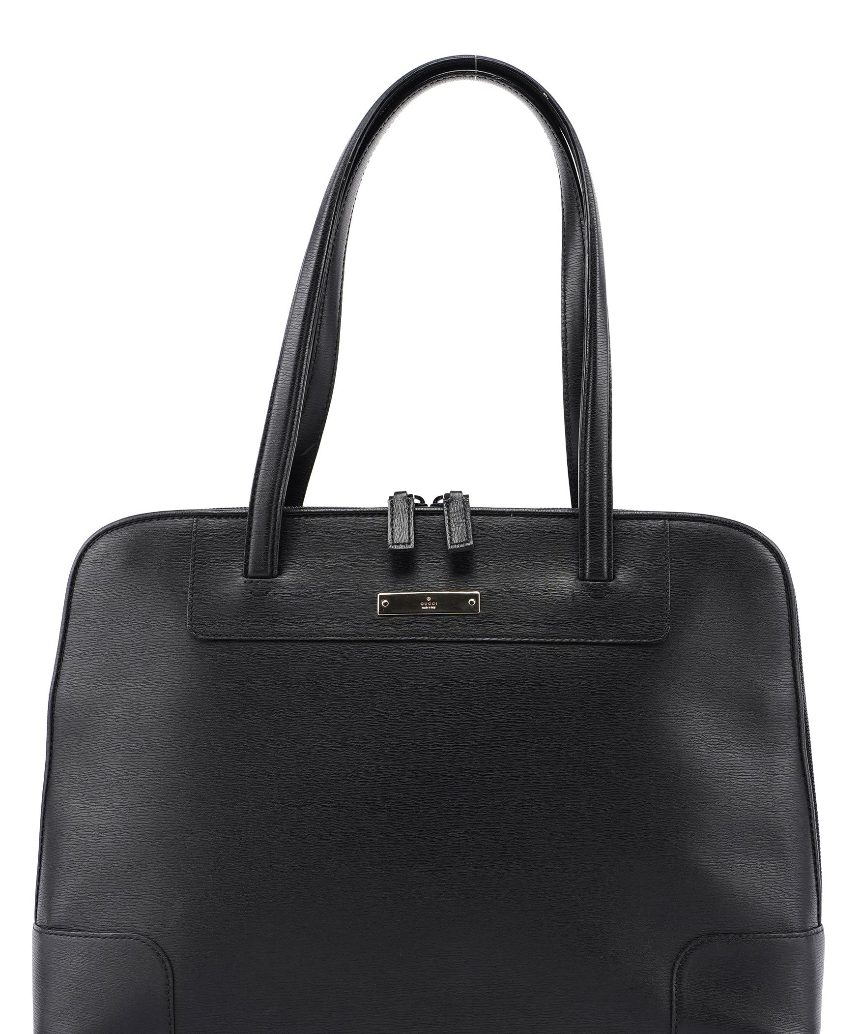 Gucci 002 1122 Black Leather Tote Bag