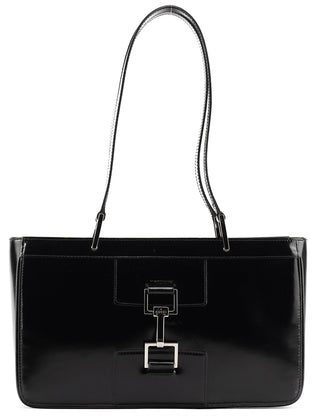 Gucci 002 1132 Black Patent Leather Jackie Tote Bag