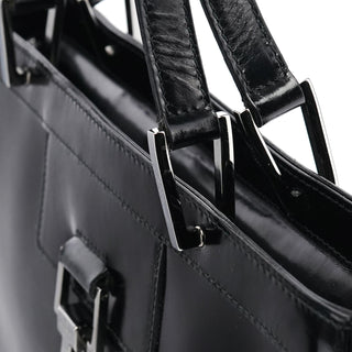 Gucci 002 1132 Black Patent Leather Jackie Tote Bag