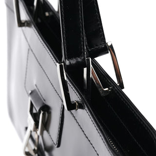 Gucci 002 1132 Black Patent Leather Jackie Tote Bag