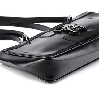 Gucci 002 1132 Black Patent Leather Jackie Tote Bag