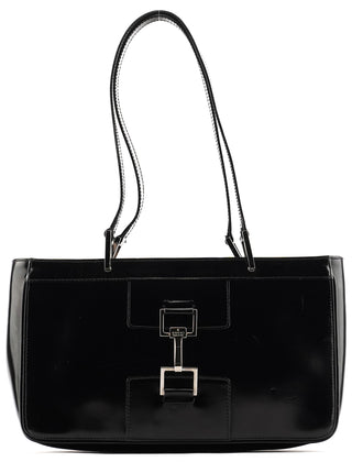 Gucci 002 1132 Black Patent Leather Jackie Tote Bag