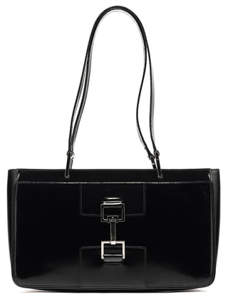 Gucci 002 1132 Black Patent Leather Jackie Tote Bag