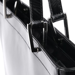 Gucci 002 1132 Black Patent Leather Jackie Tote Bag
