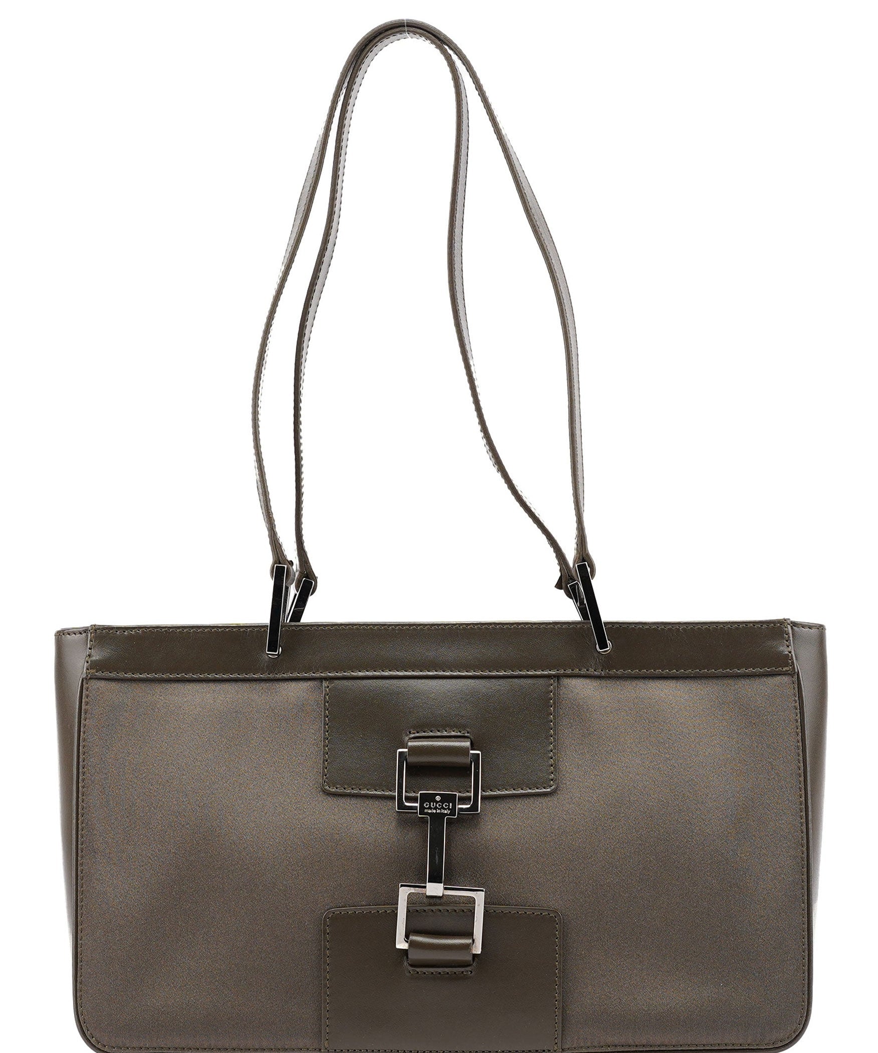 Gucci 002 1132 Olive Satin Jackie Tote Bag
