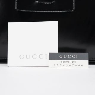 Gucci 002 1133 Black Patent Leather Jackie Tote Bag