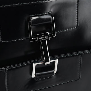 Gucci 002 1133 Black Patent Leather Jackie Tote Bag