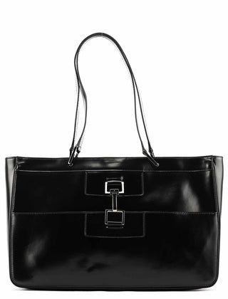 Gucci 002 1133 Black Patent Leather Jackie Tote Bag