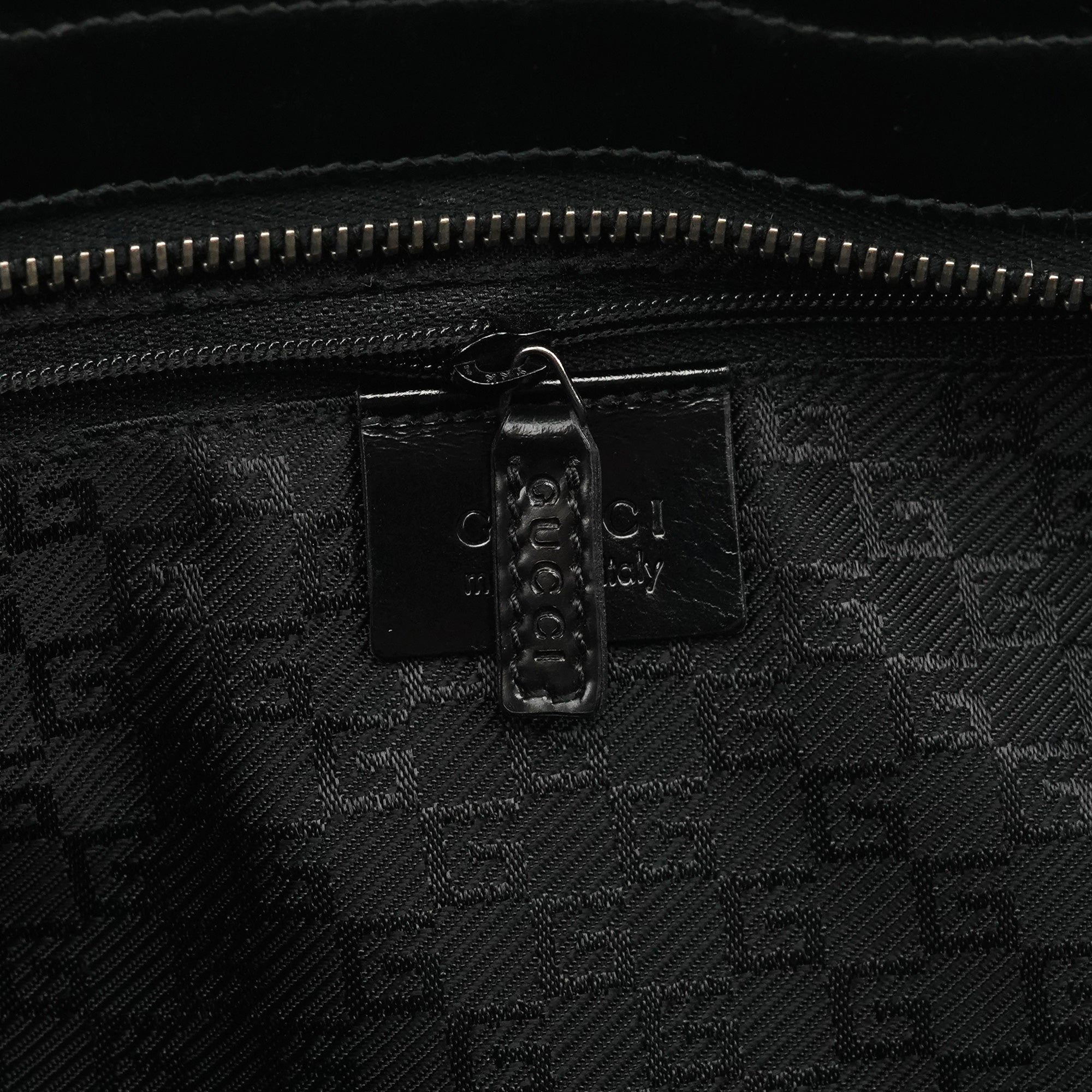 Gucci 002 1133 Black Patent Leather Jackie Tote Bag