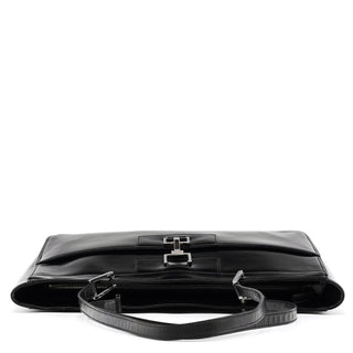 Gucci 002 1133 Black Patent Leather Jackie Tote Bag