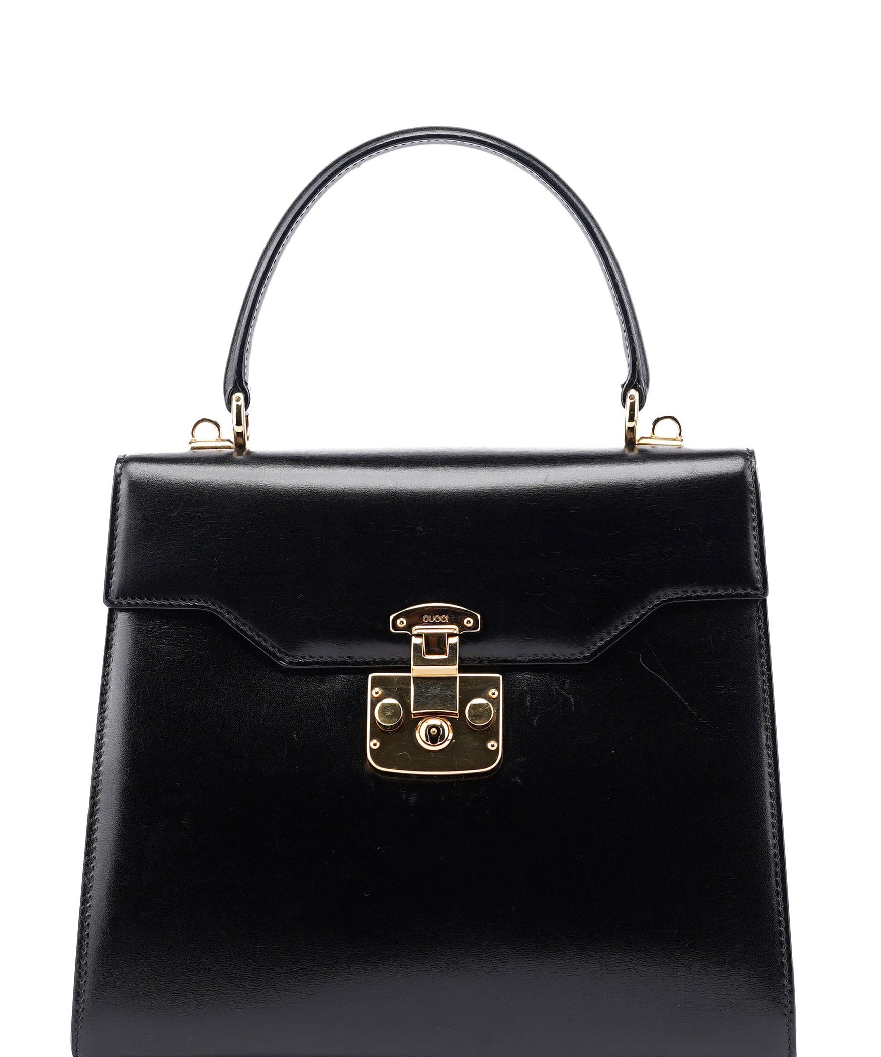 Gucci 002 2026 Black Leather Lady Lock Bag