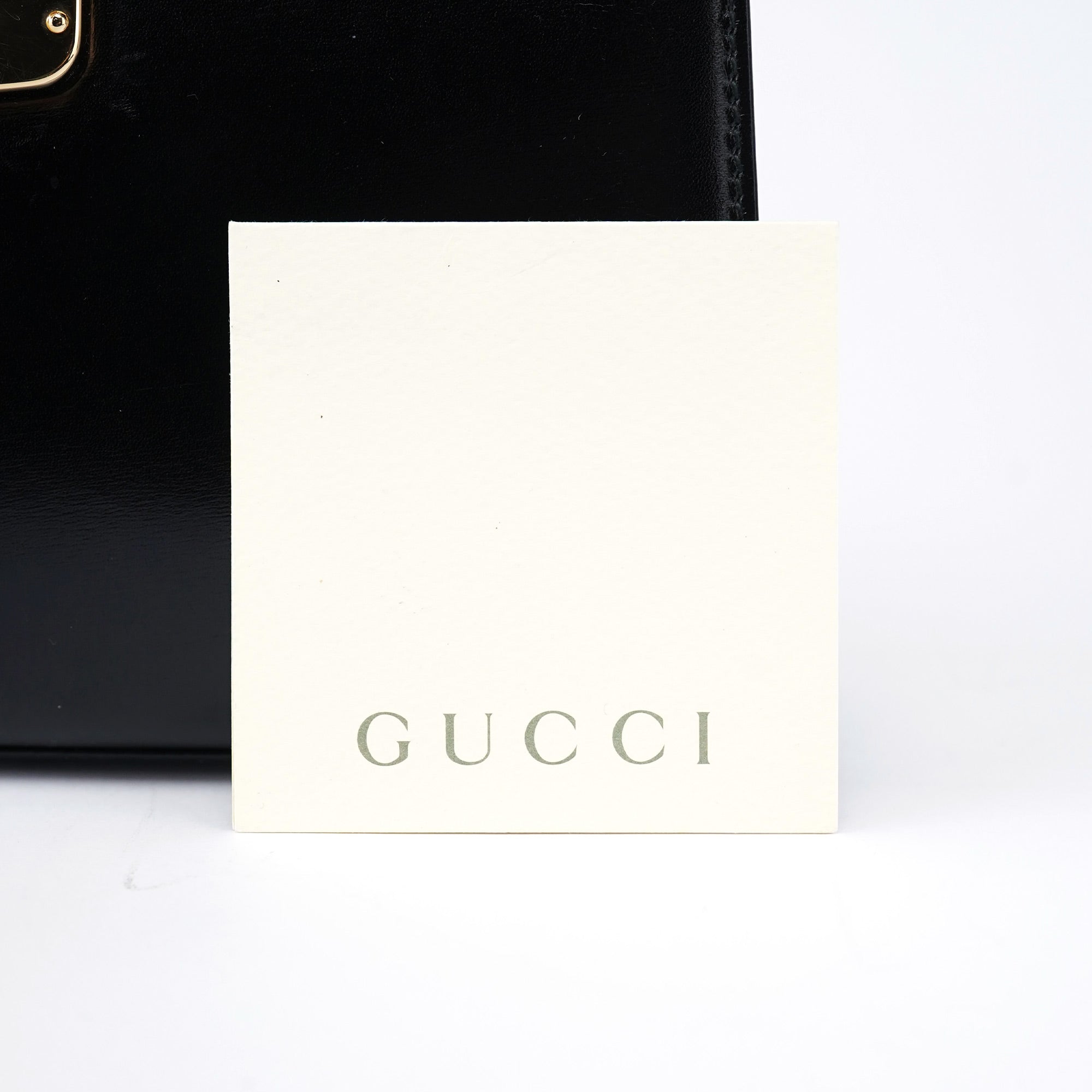 Gucci 002 2026 Black Leather Lady Lock Bag