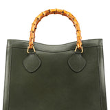 Gucci 002 8260 Green Leather Diana Bamboo Tote Bag