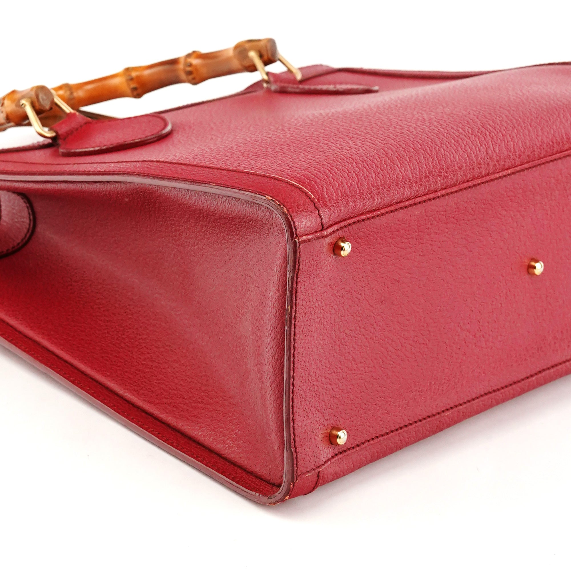 Gucci 002 8260 Diana Bamboo shopper van rood leer