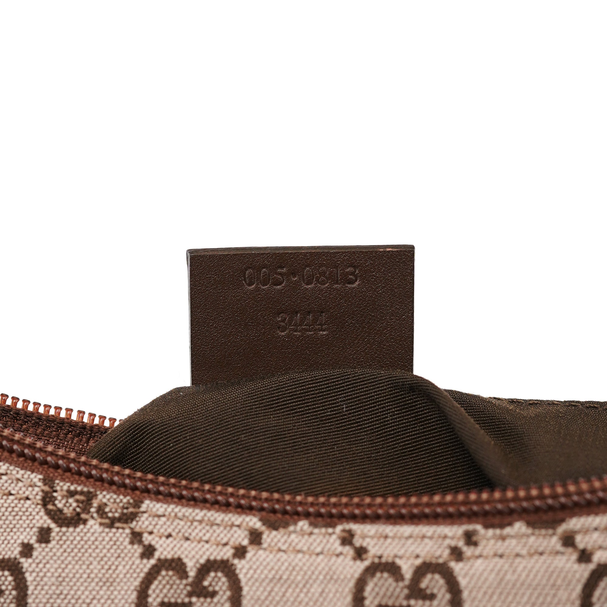 Gucci 005 0813 Borsa a spalla in tela GG beige e marrone