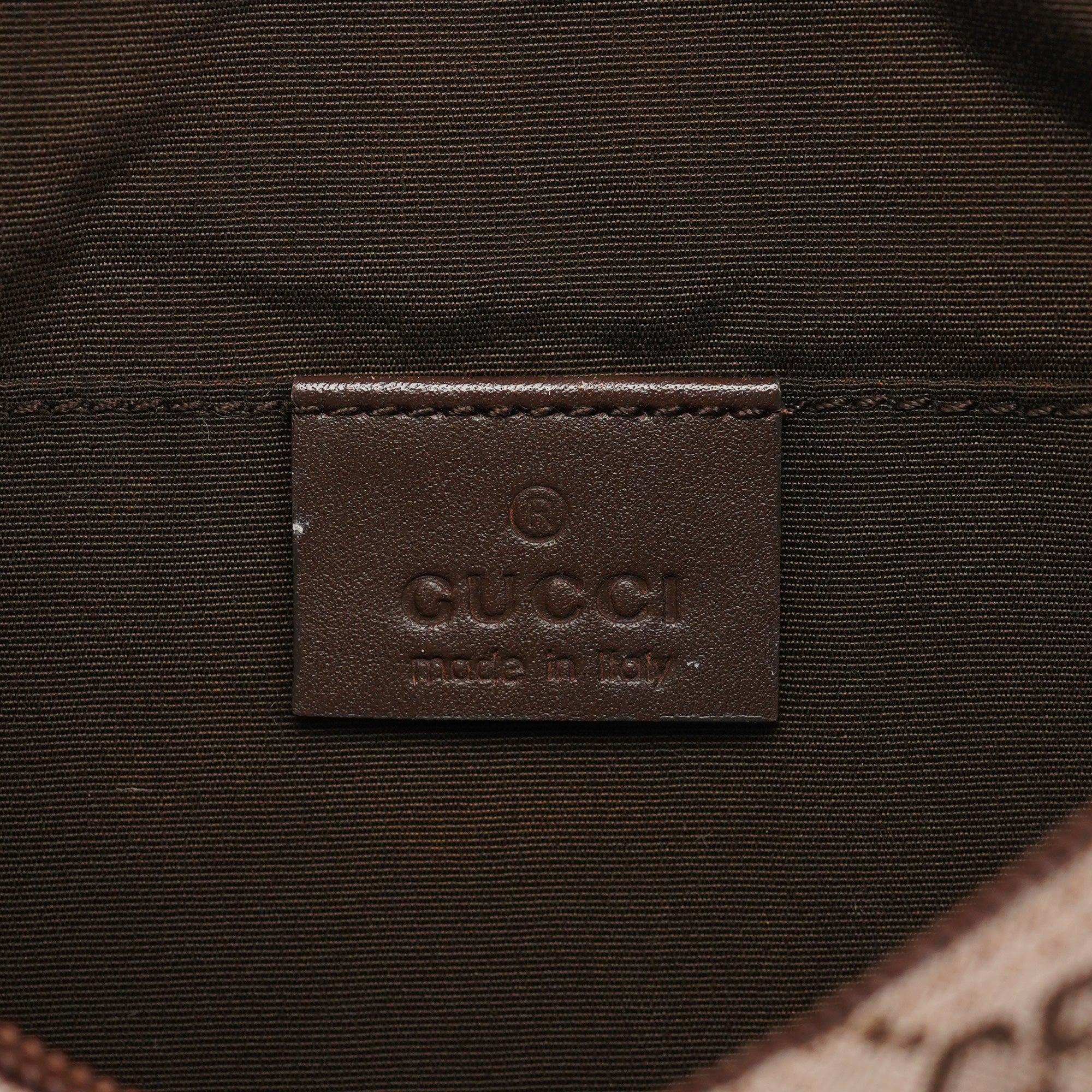 Gucci 005 0813 Borsa a spalla in tela GG beige e marrone