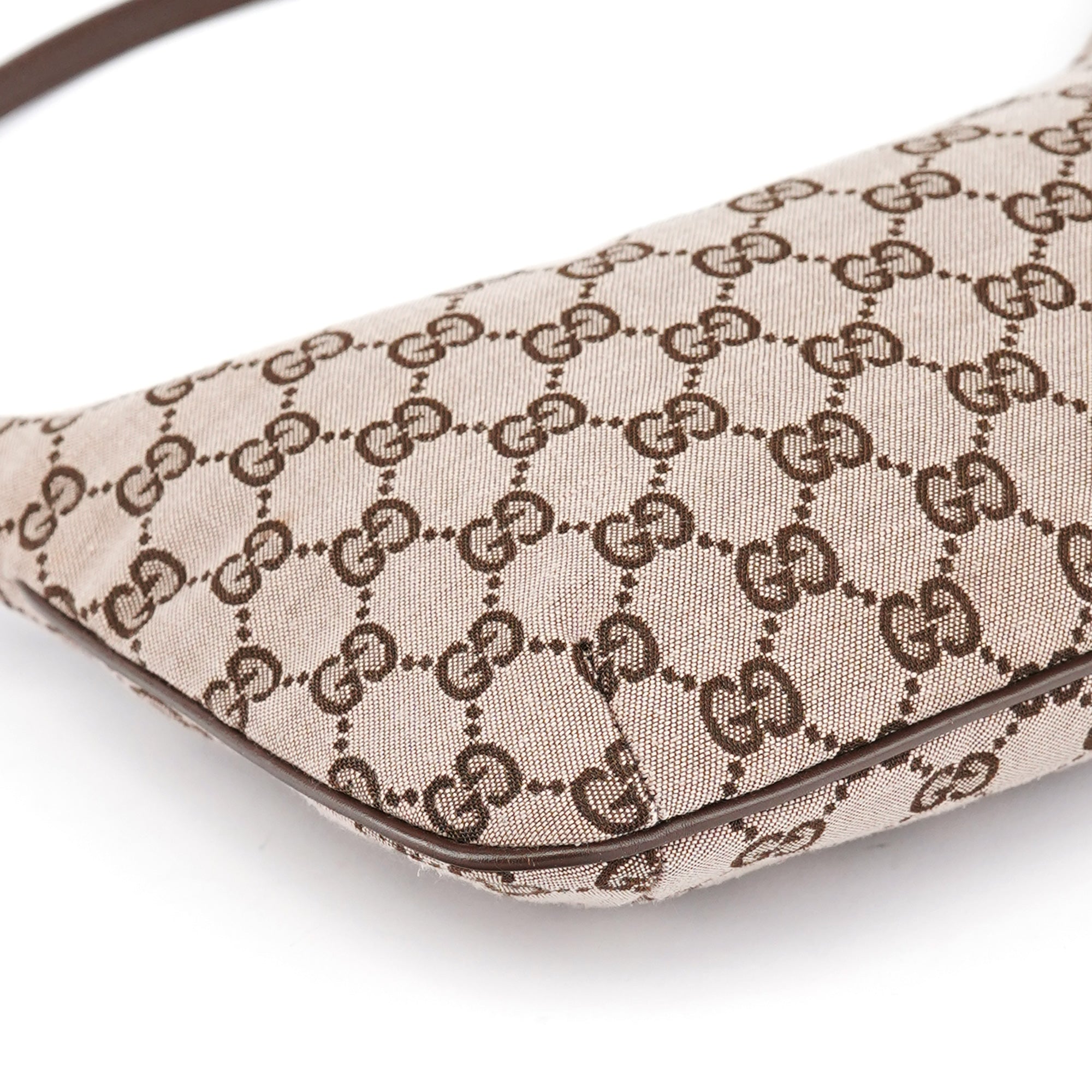 Gucci 005 0813 Borsa a spalla in tela GG beige e marrone