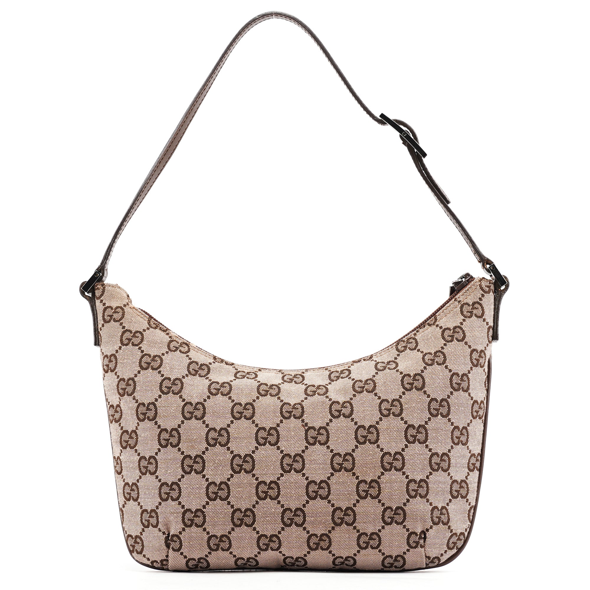 Gucci 005 0813 Borsa a spalla in tela GG beige e marrone