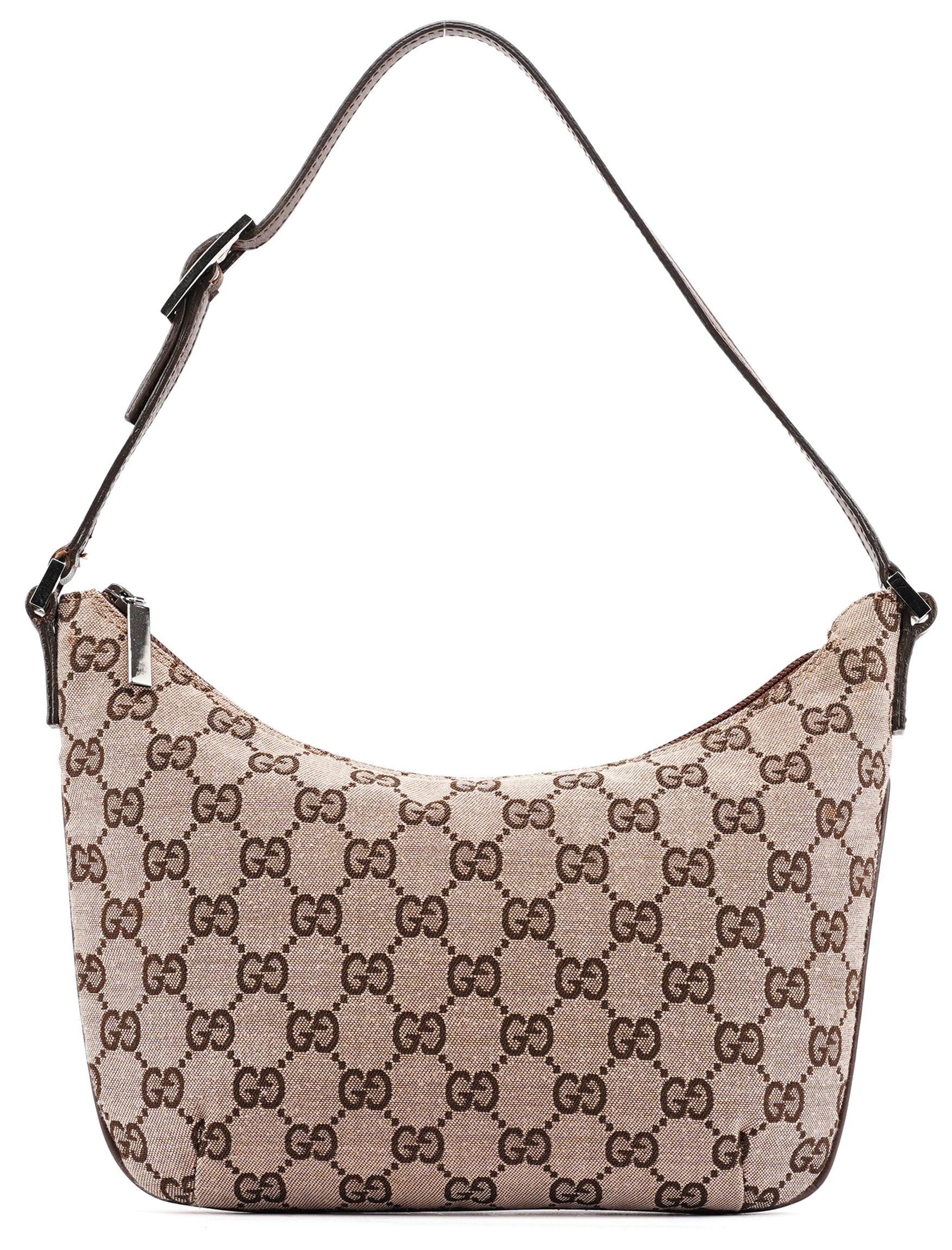 Gucci 005 0813 Borsa a spalla in tela GG beige e marrone
