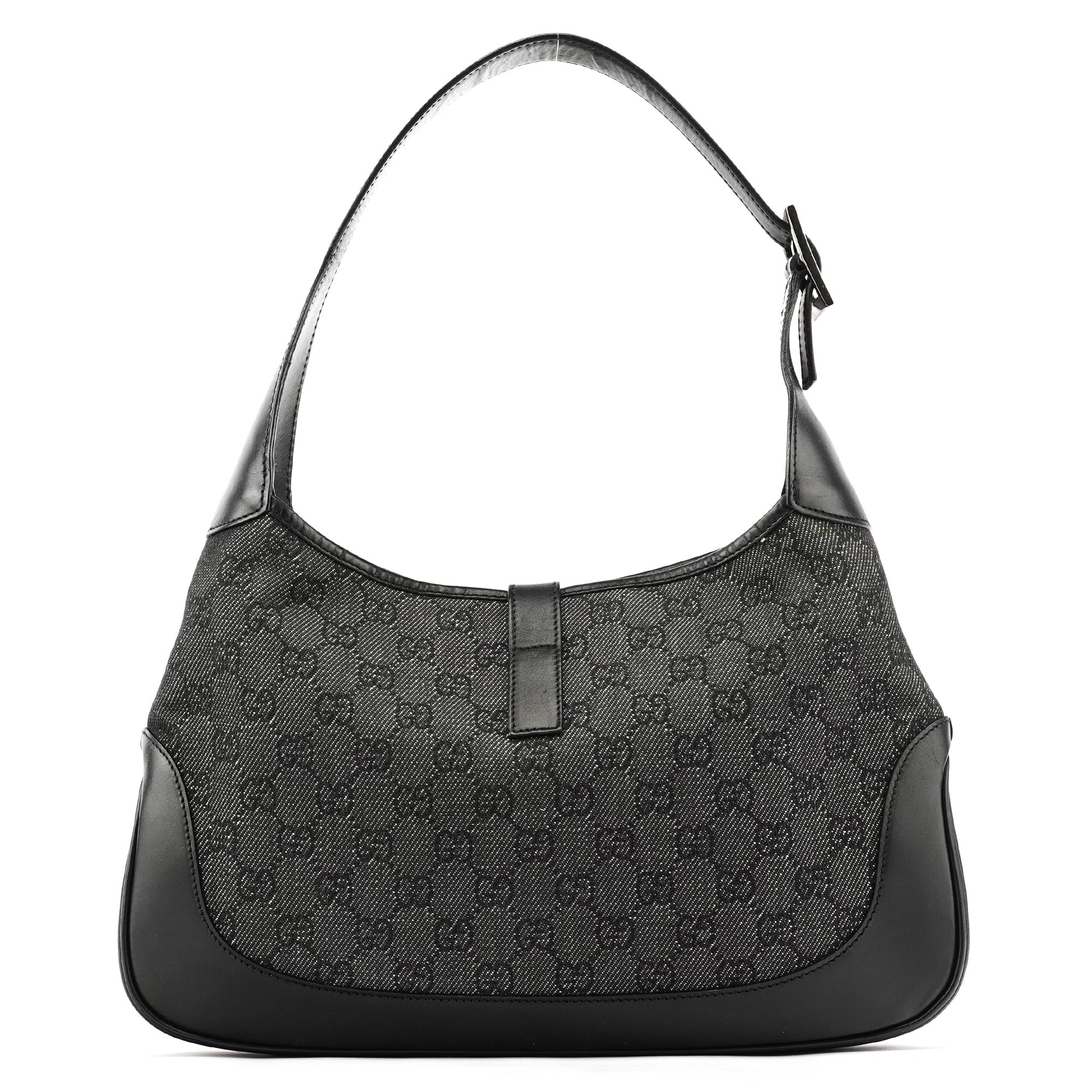 Gucci 00963 Sac porté épaule Jackie en denim GG anthracite