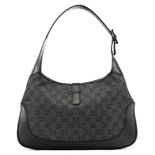 Gucci 00963 Anthracite Denim GG Jackie Shoulder Bag