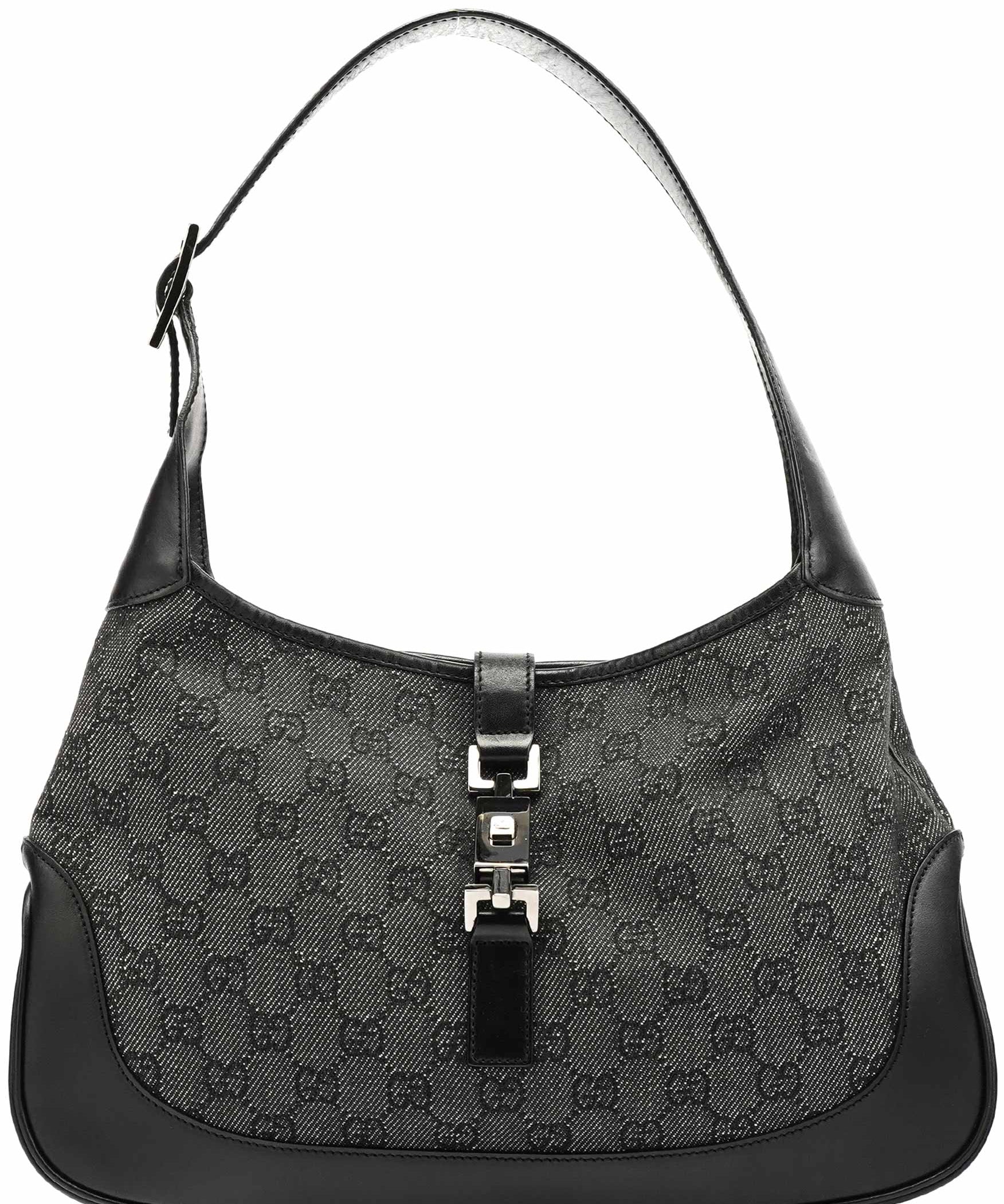 Gucci 00963 Anthracite Denim GG Jackie Shoulder Bag