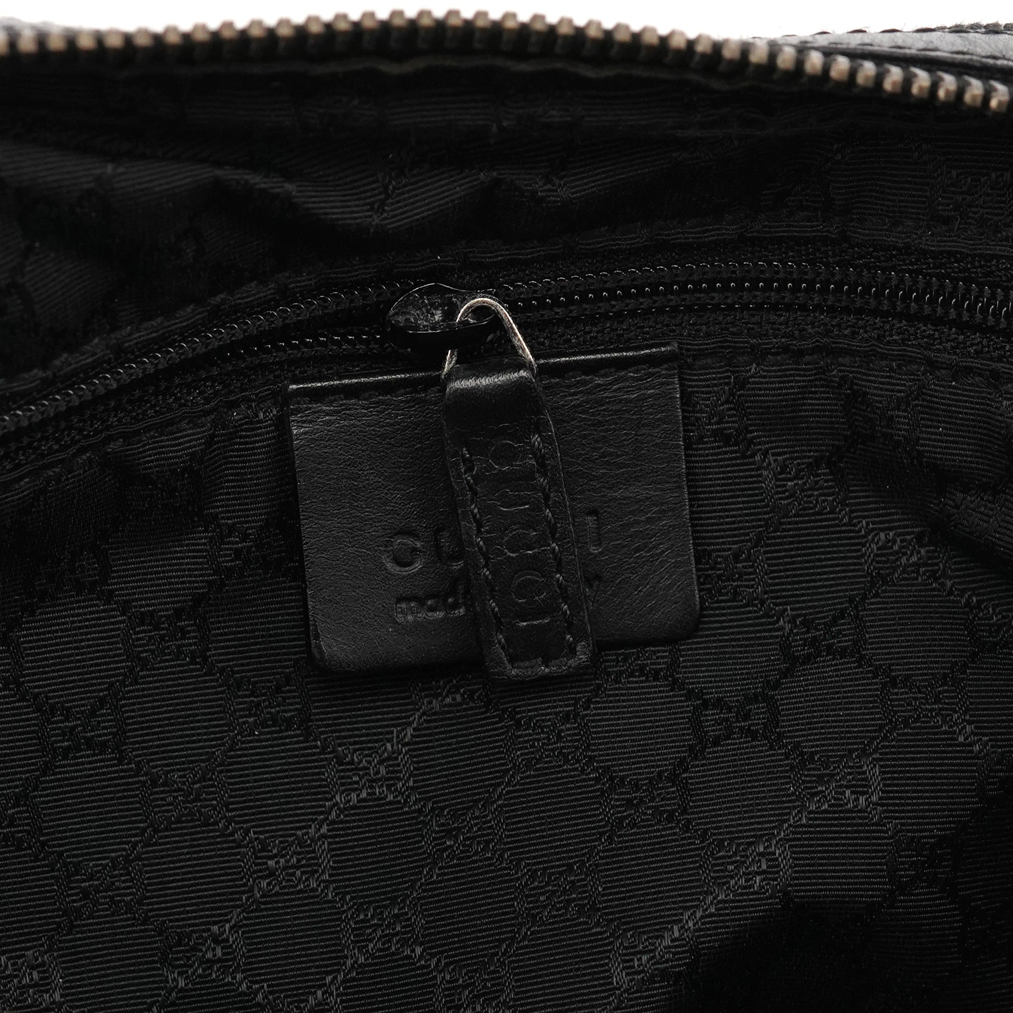 Gucci 01234 Sherry Line Schultertasche aus anthrazitfarbenem Denim