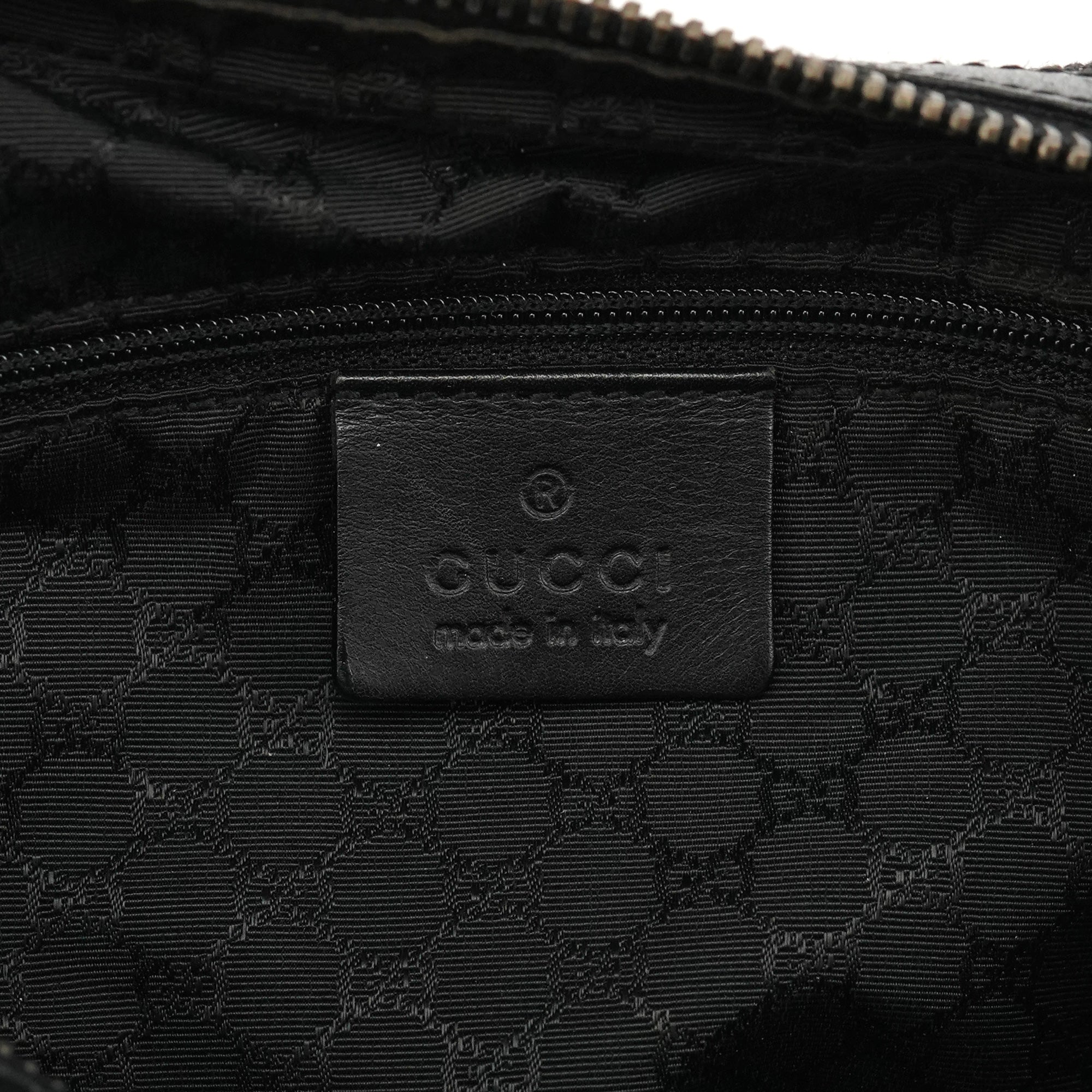 Gucci 01234 Sherry Line Schultertasche aus anthrazitfarbenem Denim