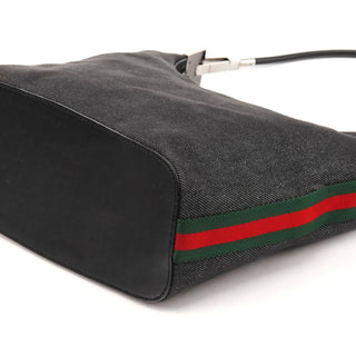 Gucci 01234 Anthracite Denim Sherry Line Shoulder Bag