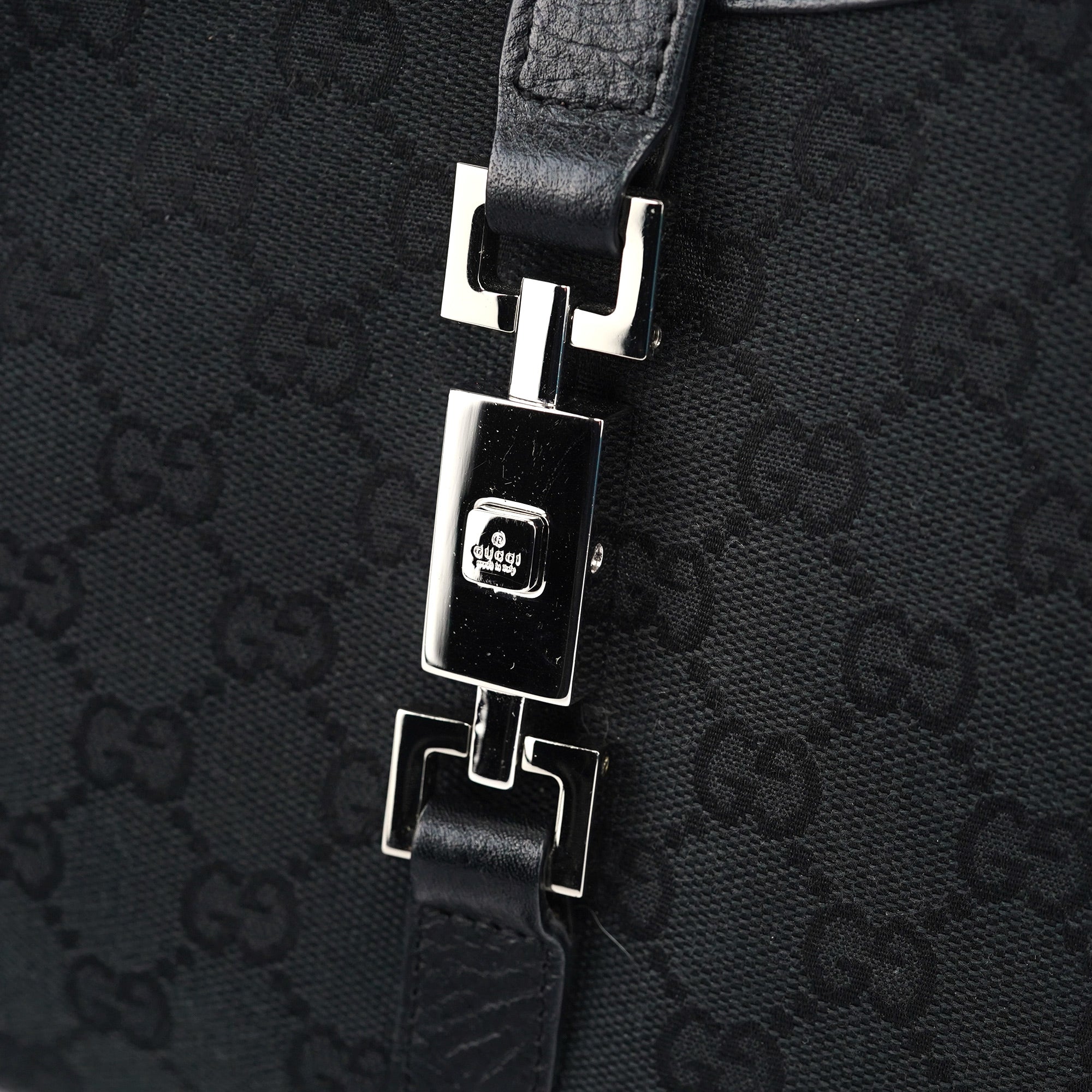 Gucci 01719 Black GG Jackie Shoulder Bag