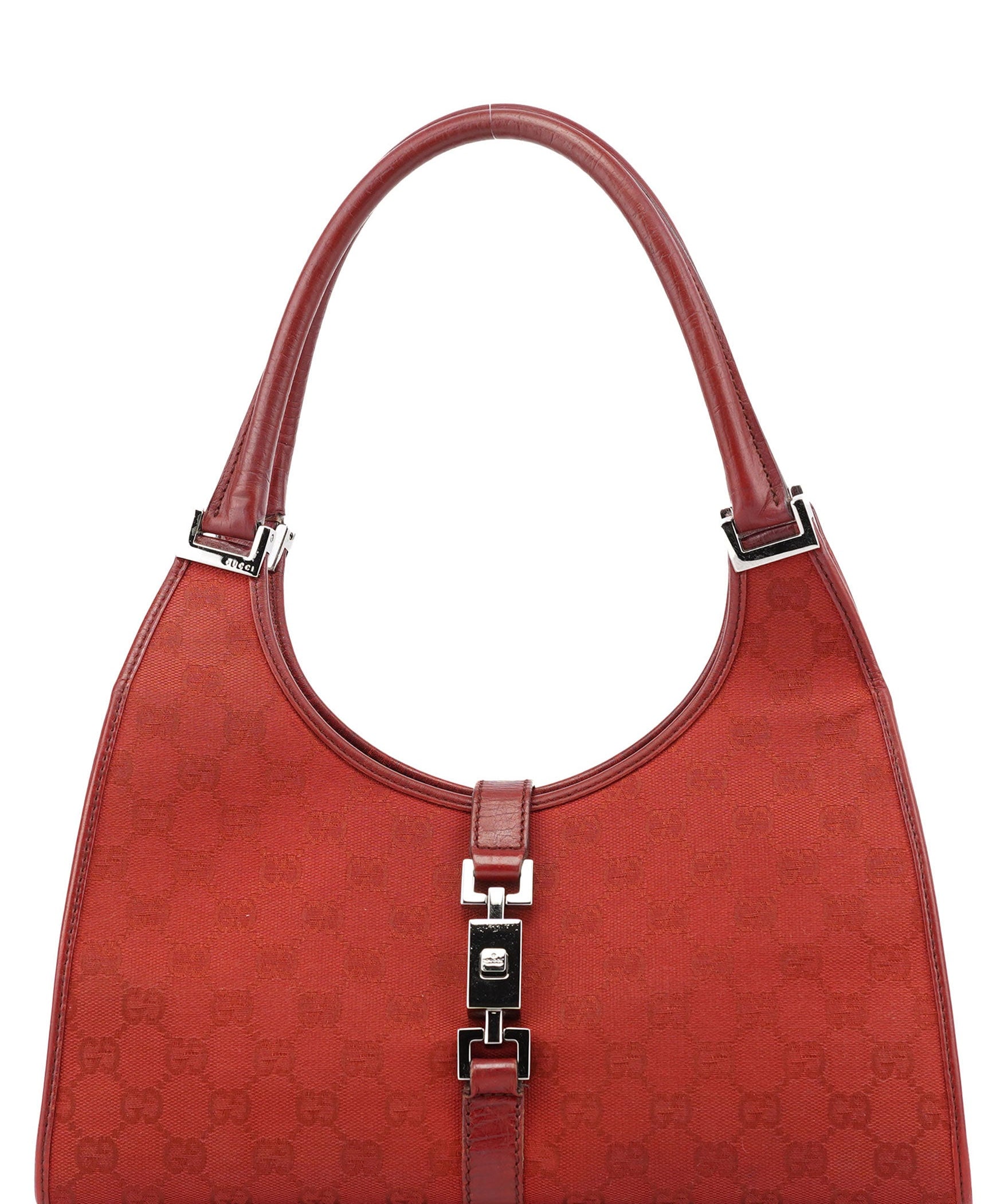 Gucci 01719 Red GG Jackie Shoulder Bag