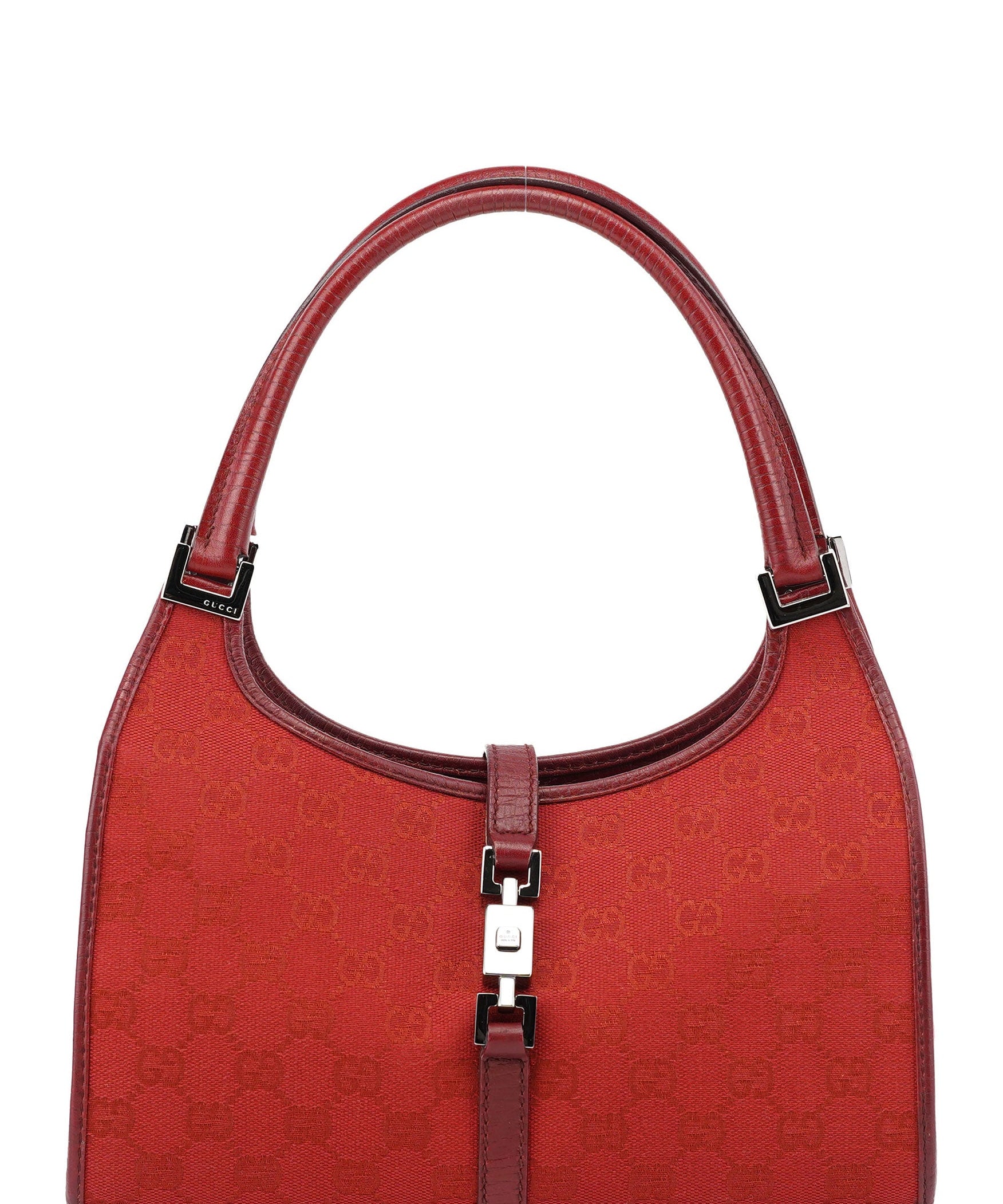Gucci 01721 Red GG Jackie Shoulder Bag