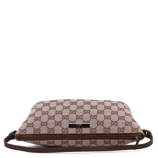 Gucci 01798 Beige Brown GG Boat Pochette