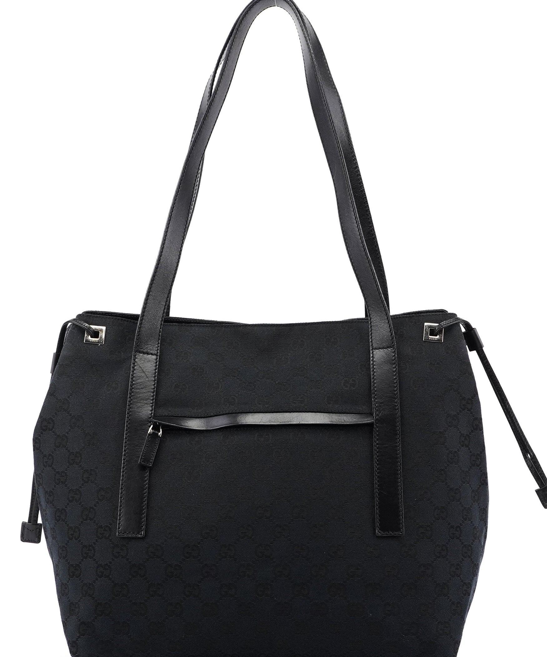 Gucci 019 0498 Black GG Drawstring Tote Bag