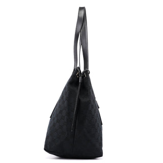 Gucci 019 0498 Black GG Drawstring Tote Bag