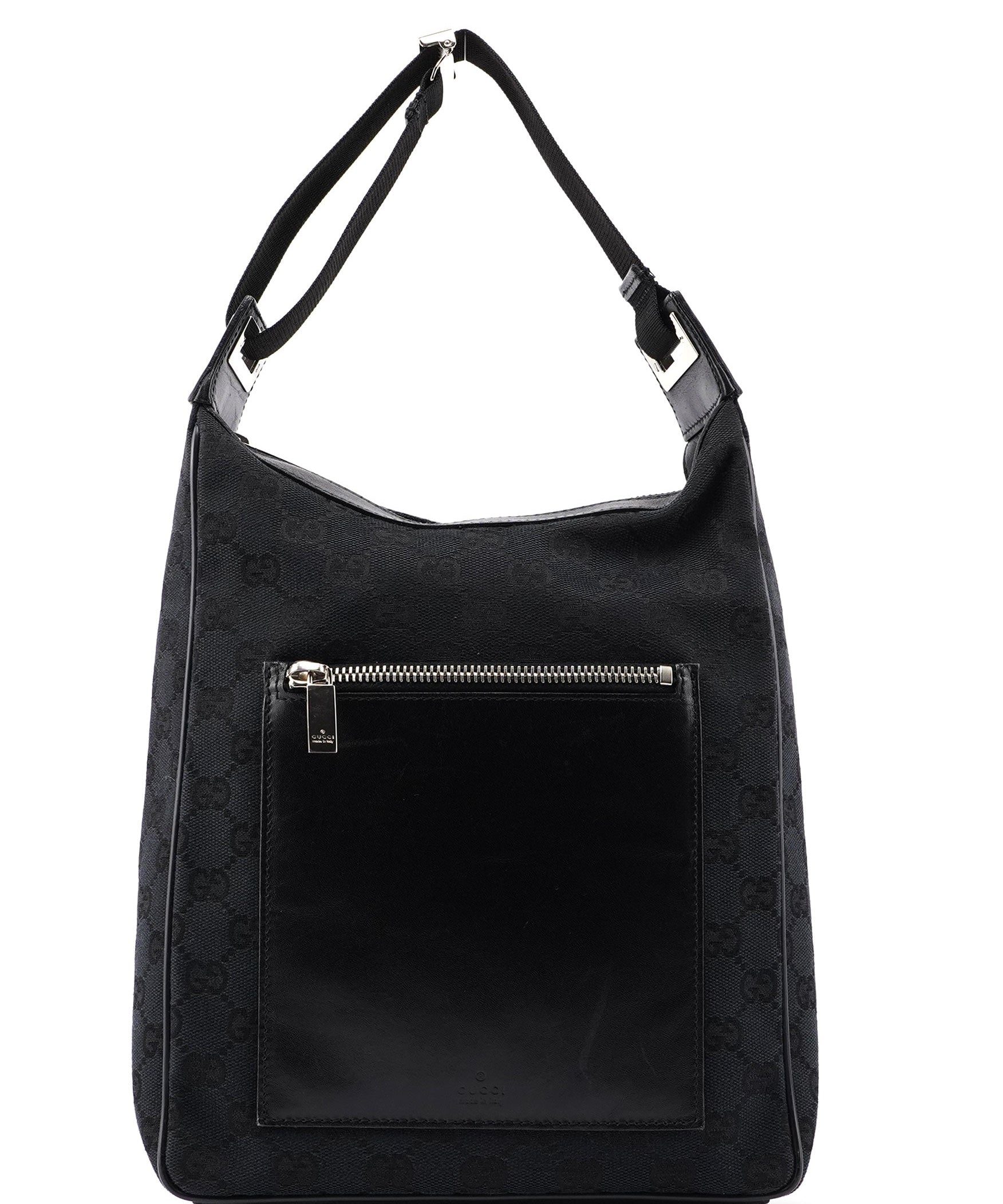 Gucci 019 0537 Black GG Pocket Shoulder Bag
