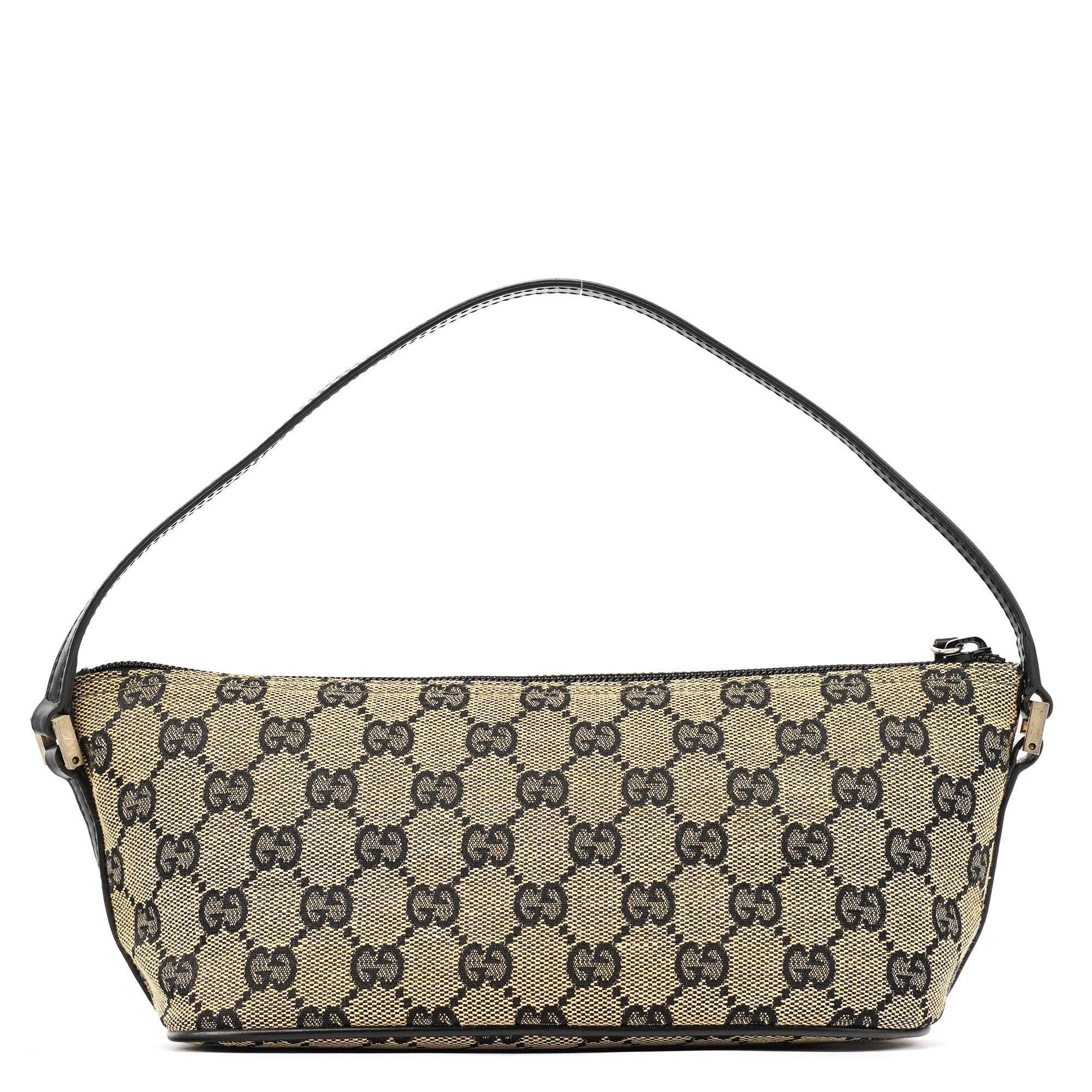 Gucci 039 1103 Beige Black GG Boat Pochette