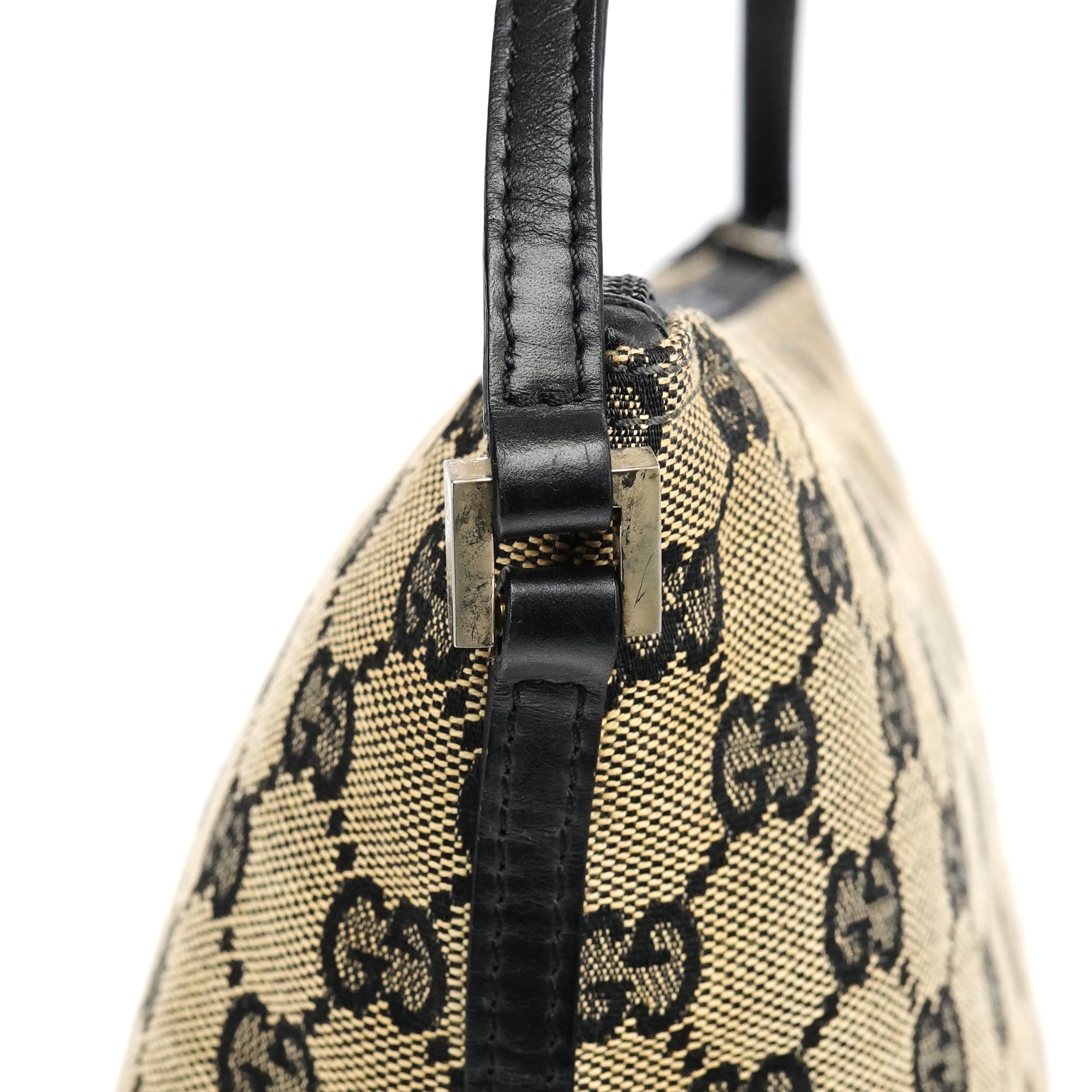 Gucci 039 1103 Beige Black GG Boat Pochette